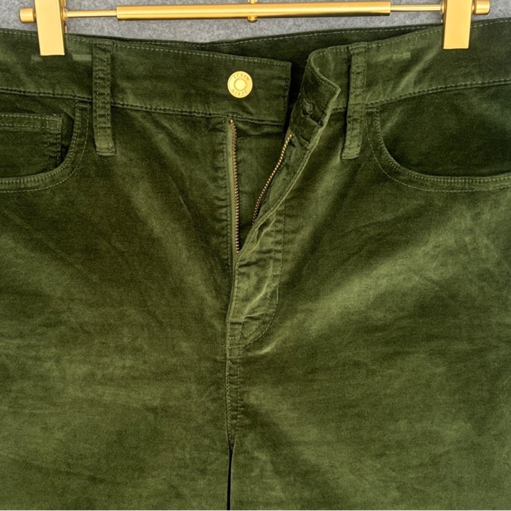 J. Crew Full-length slim wide-leg pant in Stretch Velvet 29 Green - Picture 4 of 11
